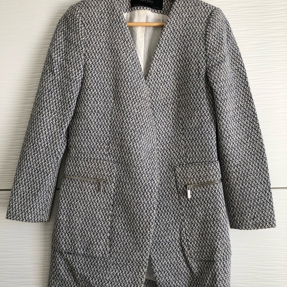 Women’s Zara Basic Tweed Jacket Size M - Picture 2 of 4